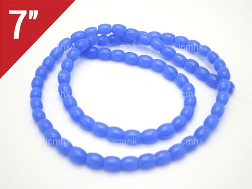 4x6mm Chalcedony Rice Loose Beads 7" synthetic [iu72a65]