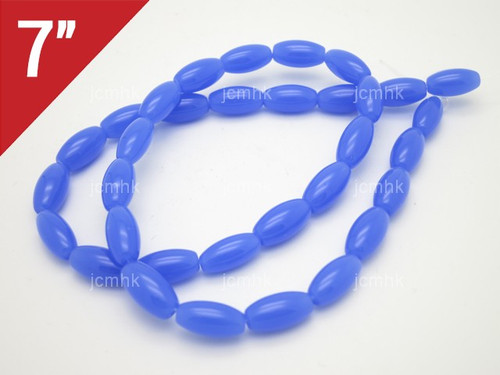 6x12mm Chalcedony Rice Loose Beads 7" synthetic [iu73a65]