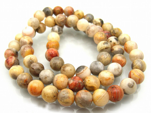 8mm Crazy Lace Agate Round Beads 15.5" natural [8r28]