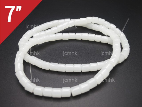 4x4mm White Quartz Tube Loose Beads 7" [iu77a76]