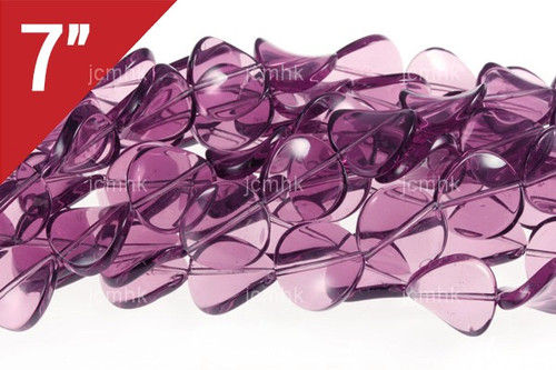 16mm Amethyst Twisted Loose Beads 7" synthetic [iu87a6]