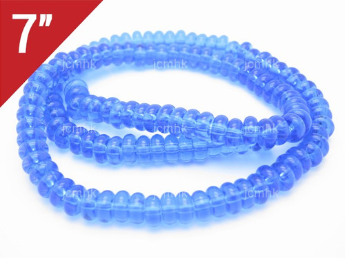 6mm Blue Quartz Rondelle Loose Beads 7" synthetic [iu93a36]