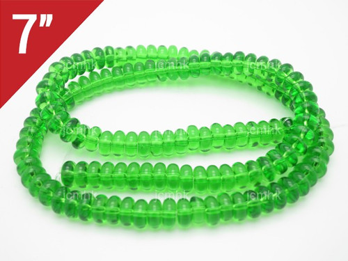 6mm Green Quartz Rondelle Loose Beads 7" synthetic [iu93a37]