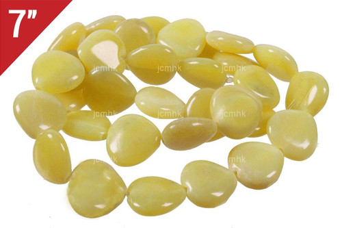 14mm Olivine Jade Heart Loose Beads 7" [iw224]