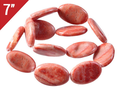 25x36mm Red Malachite Oval Loose Beads 7" [iwa154]