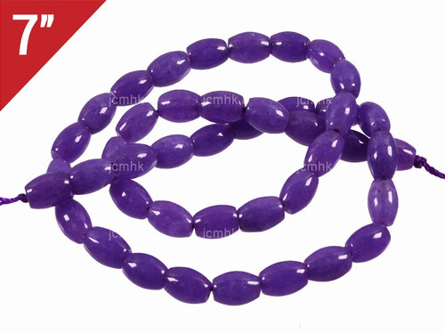 6x9mm Purple Jade Rice Loose Beads 7" [iwa212]