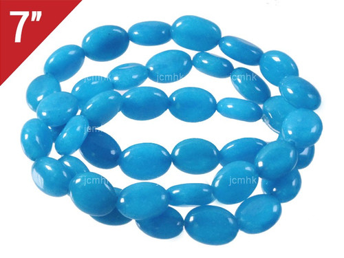 8x10mm Turquoise Jade Oval Loose Beads 7" [iwa255]