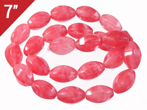 10x15mm Cherry Quartz Oval Rope Loose Beads 7" synthetic [iwa260]