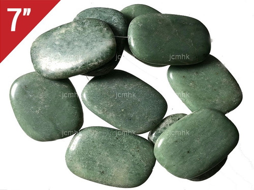 30x40mm China Jade Rectangle Loose Beads 7" [iwa283]