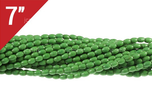 4x6mm Green Turquoise Rice Loose Beads 7" [it2g4]