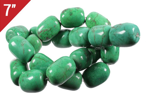 15x20mm Green Turquoise Drum Loose Beads 7" stabilized [it312]