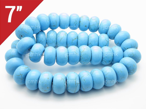 16mm Blue Turquoise Rondelle Loose Beads 7" [it3b16]