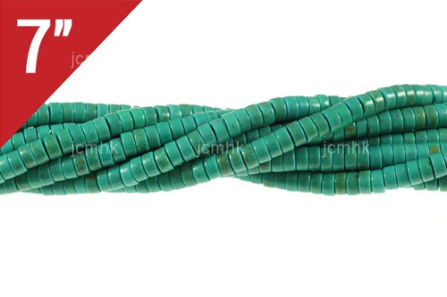 4mm Green Turquoise Heishi Loose Beads 7" [it3g6h]