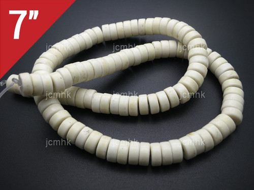 8mm White Turquoise Heishi Loose Beads 7" [it3w8h]