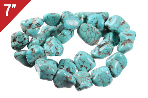 14-16mm Turquoise Nugget Loose Beads 7" [it9b16]