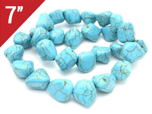 12-16mm Turquoise Nugget 7" [it9b16c]