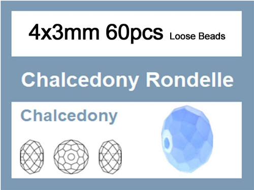 4x3mm Blue Opal Crystal Faceted Rondelle Loose Beads 60pcs. [iuc1b4]