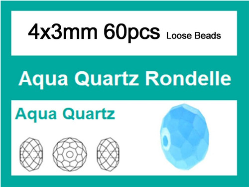 4x3mm Aqua Opal Crystal Faceted Rondelle Loose Beads 60pcs. [iuc1b6]
