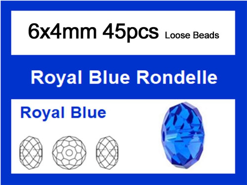 6x4mm Sapphire Crystal Faceted Rondelle Loose Beads 45pcs. [iuc2a14]