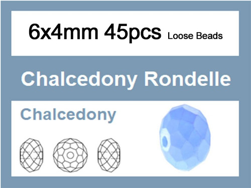 6x4mm Blue Opal Crystal Faceted Rondelle Loose Beads 45pcs. [iuc2b4]