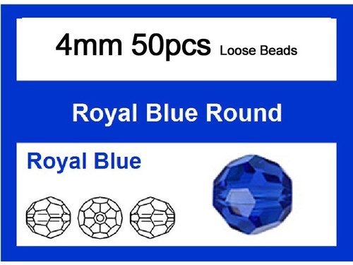 4mm Sapphire Crystal Faceted Round Loose Beads 50pcs. [iuc6a14]