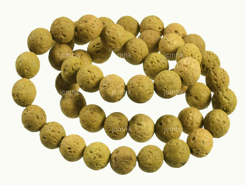8mm Volcano Yellow Lava Round Beads 15.5" dyed [8ky]