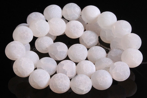 8mm White Spider Agate Round Beads 15.5" natural [8f31w]