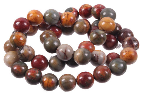 8mm Red Creek Jasper round beads 15.5" natural [8r38a]