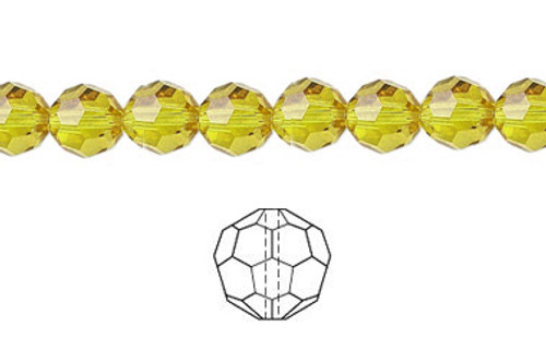 4mm Topaz Glass Faceted Round About 100 Beads 15" [uc6a11]