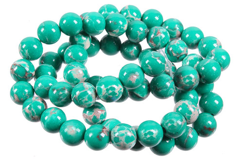 8mm Green Sea Sediment Round Beads 15.5" dyed [8r55g]