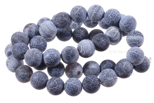 8mm Black Spider Agate Round Beads 15.5" natural [8f31k]