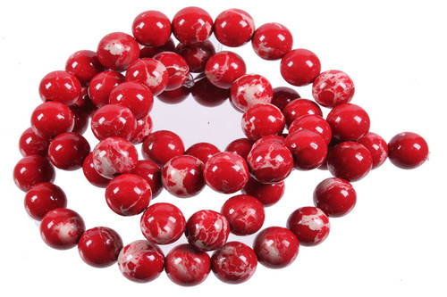 8mm Red Sea Sediment Round Beads 15.5" dyed [8r55r]