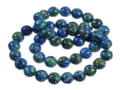 8mm China Azurite Malachite Round Beads 15.5" dyed [8r66a]