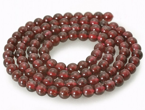 3mm Garnet Round Beads 15.5" natural [3m2]