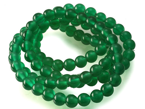 8mm Green Agate Round Beads 15.5" dyed [8f13]