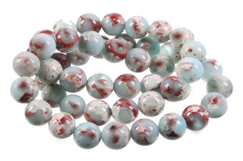 8mm Red Brown Amazonite Round Beads 15.5" natural [8r42]