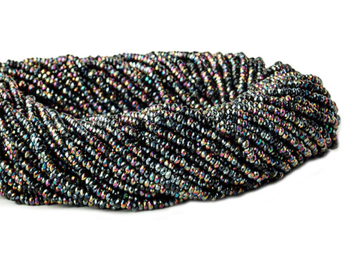4x3mm Peacock Glass Faceted Rondelle 150 beads (About 18") [uc1c9]