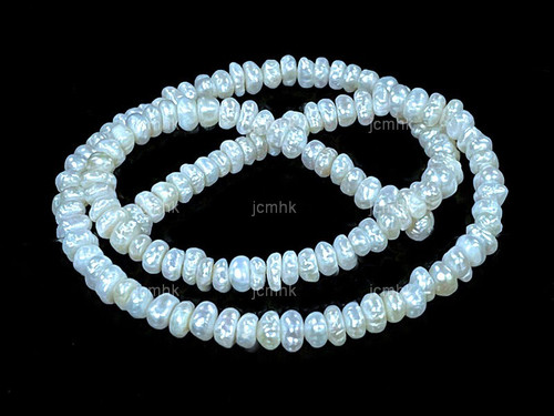4-5mm Button Freshwater Pearl 14-15" A Grade Lustre [p5c]