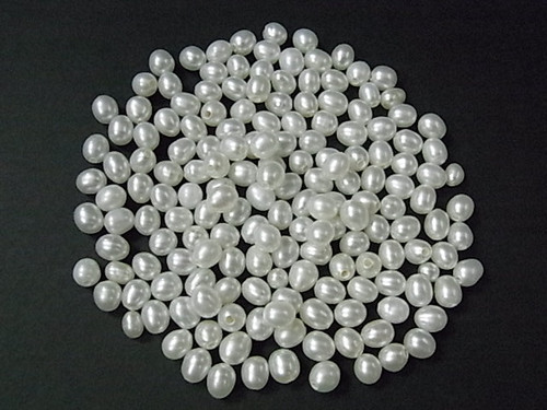 4-5mm Rice Freshwater Rice Pearl Top Half Drill 50pcs AA Grade Lustre [p5eh]