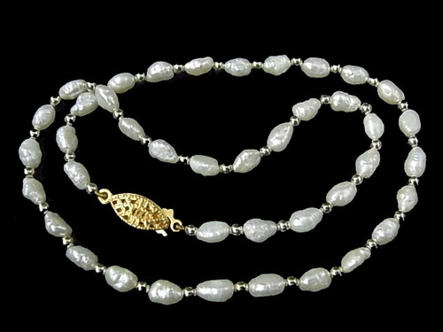 4-5mm Freshwater Pearl Necklace 17" , A Grade Lustre [p101x]