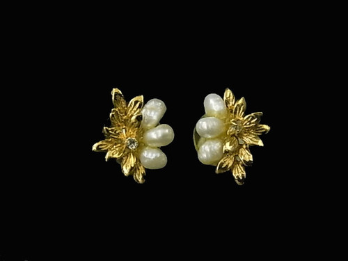 20mm Freshwater Pearl Earring With Cubic Zirconia , AA Grade Lustre [p202j]
