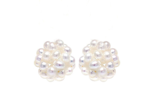 12mm Freshwater Pearl Hand Woven Ball 2Pcs. , AA Grade Lustre [p205a]