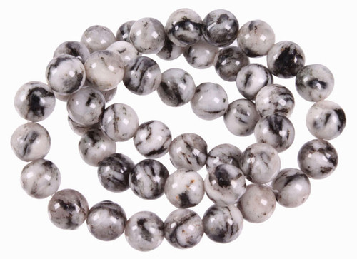 8mm Zebra Agate Round Beads 15.5" natural [8r43a]