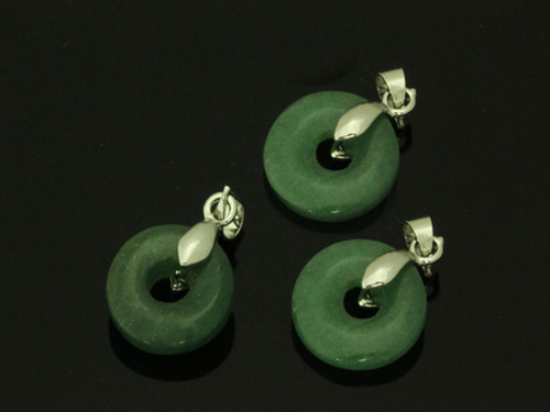 15mm Green Aventurine Donut Pendant 1pc. [y900cp]