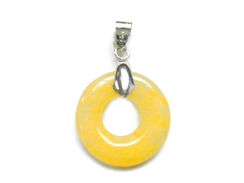 20mm Golden Jade Donut Pendant 1pc. [y907ap]