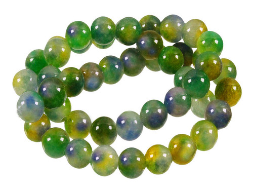 8mm Mix Fusion Jade Round Beads 15.5" dyed [8r20e]