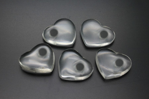 20mm Crystal Heart Donut Beads 2pcs. Reconstructed 6mm hole [y917a]