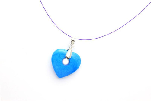 20mm Turquoise Howlite Heart Donut Pendant 1pc. [y920cp]