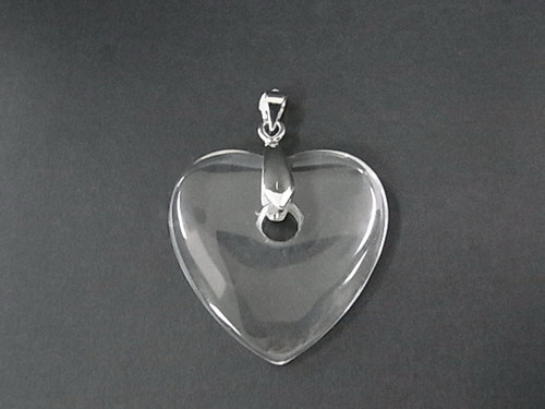 30mm Crystal Heart Donut Pendant 1pc. [y921bp]