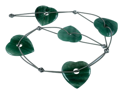 30mm Aventurine Heart Donut Beads 15.5" natural [y923an]